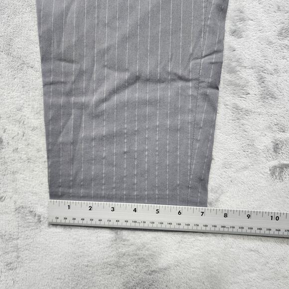 Lane Bryant Pants Womens 14 Gray Striped High Rise Crop Stretch Office Preppy - Picture 9 of 10